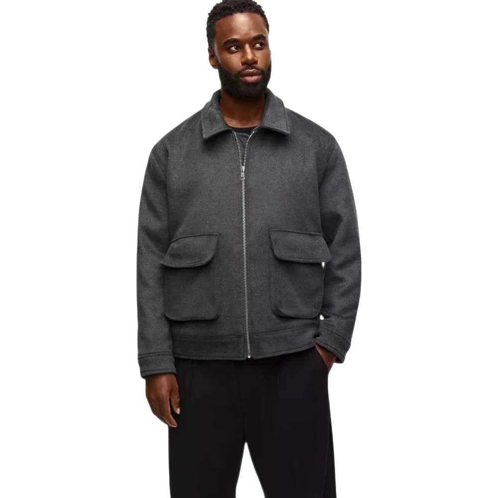 Mode of One Utility Jacket Men's‎  XXL Grey Wool Blend Zip Front Pocket Heather